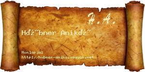 Hübner Anikó névjegykártya