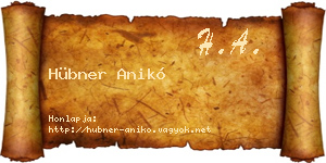 Hübner Anikó névjegykártya